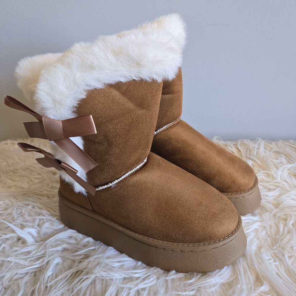 Women’s Faux-Fur Lined Winter Boots - Chestnut